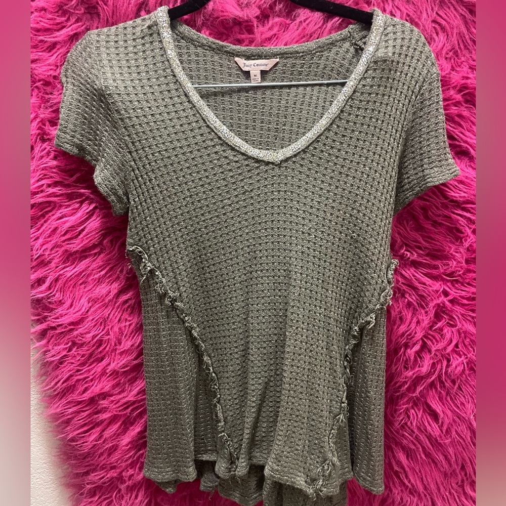 Olive Rhinestones Juicy Couture Top